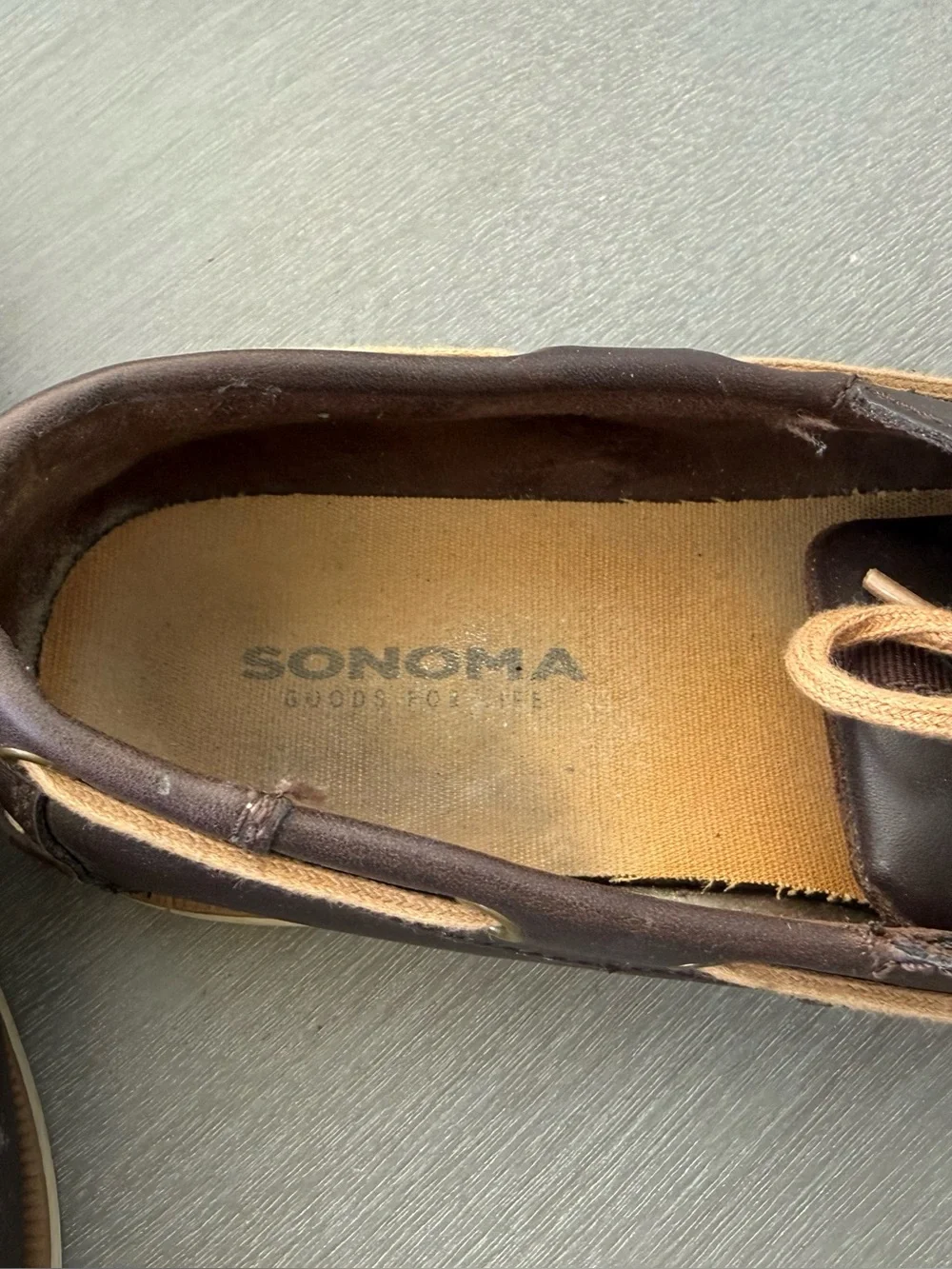 Sonoma Men’s Boat Shoes Size 8.5 Wide Brown Faux Leather Loafers Kohl's